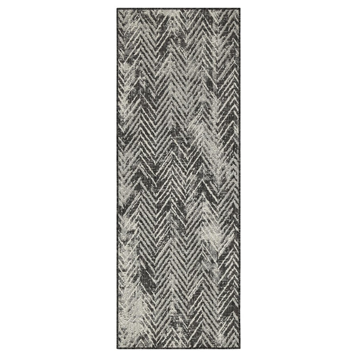 Conrad Home Harmony 7'10x10'3 Rug, Anthra/White Chev/HB/Abstract