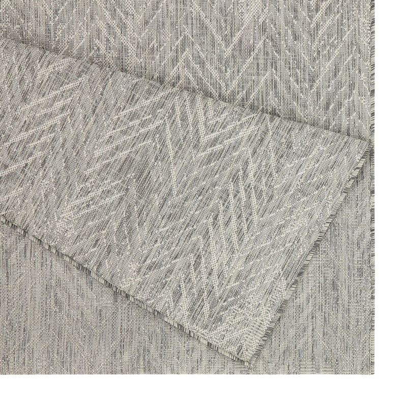 Conrad Home Harmony 7'10x10'3 Rug, Silver/White Chev/HB/Abstract