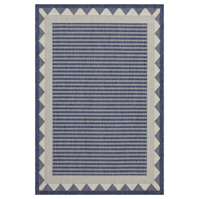 Conrad Home Harmony 5'3''x7'3'' Rug, Blue/White Border/Stripes/Geo - HAR20135-7