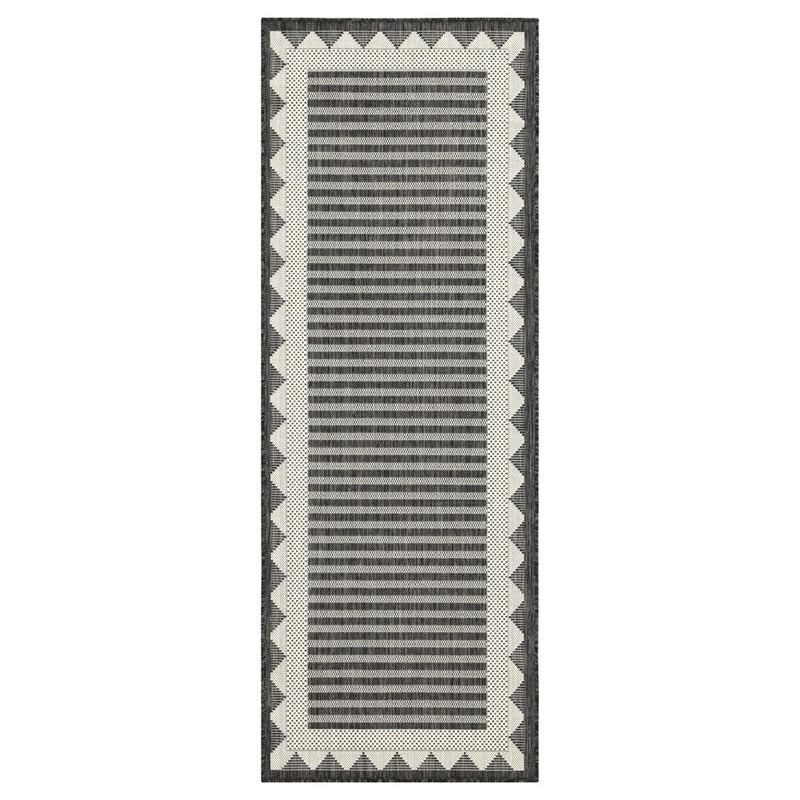 Conrad Home Harmony 5'3''x7'3'' Rug, Anthracite/White/Stripes/Geo