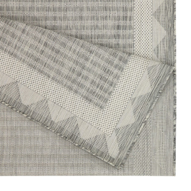 Conrad Home Harmony 2'7''x7'3'' Runner, Silver/White/Stripes/Geo