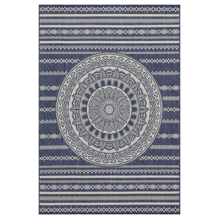 Conrad Home Harmony 7'10''x10'3'' Rug, Blue/Medallion/Stripes - HAR20168-10