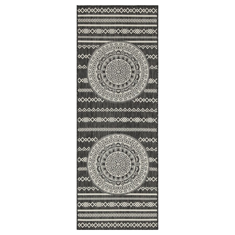 Conrad Home Harmony 7'10''x10'3'' Rug, Anthra/Medallion/Stripes