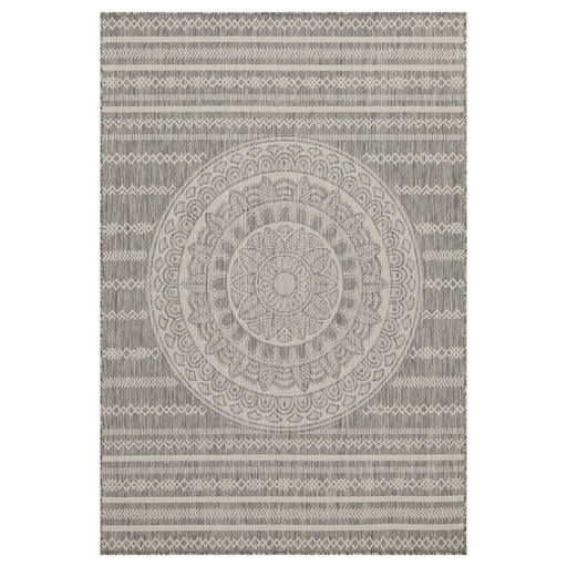 Conrad Home Harmony 5'3''x7'3'' Rug, Silver/White Medallion/Stripes - HAR20185-7