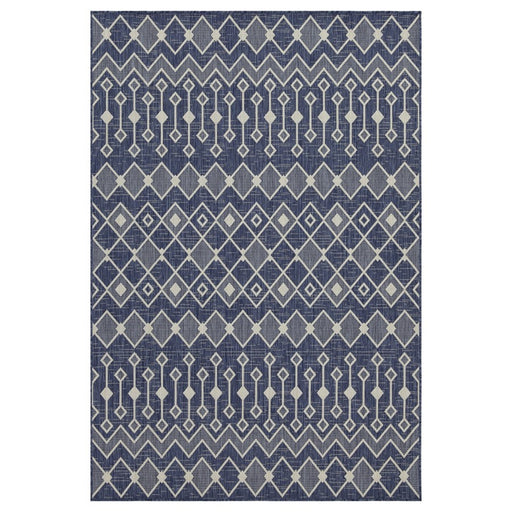 Conrad Home Harmony 2'7''x7'3'' Runner, Blue/White Trellis/Geo - HAR20192-7