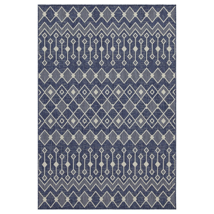 Conrad Home Harmony 2'7''x7'3'' Runner, Blue/White Trellis/Geo - HAR20192-7