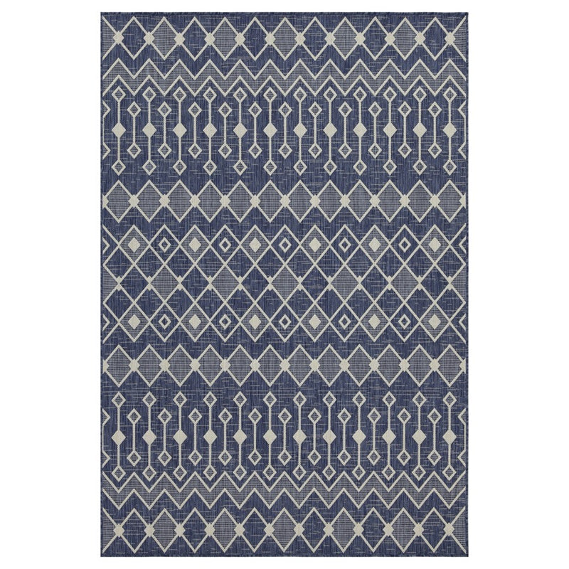 Conrad Home Harmony 7'10''x10'3'' Area Rug, Blue/White Trellis/Geo