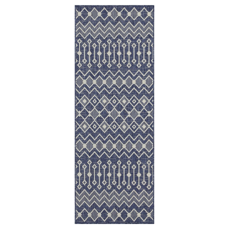 Conrad Home Harmony 7'10''x10'3'' Area Rug, Blue/White Trellis/Geo