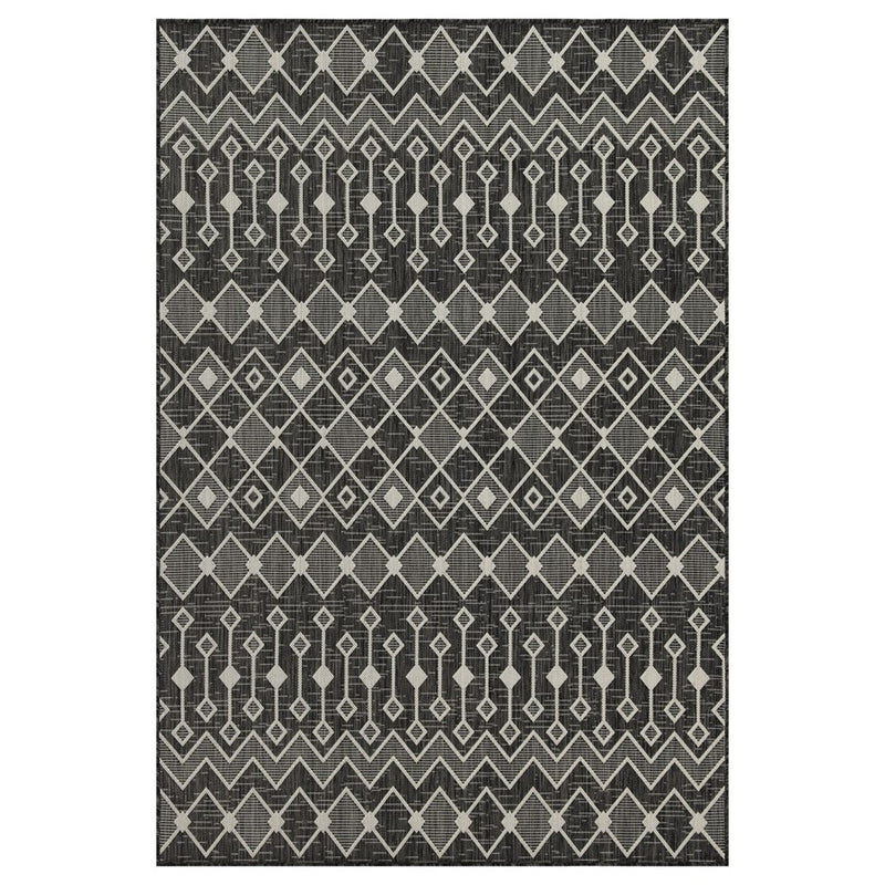 Conrad Home Harmony 2'7''x7'3'' Runner, Anthra/White Trellis/Geo