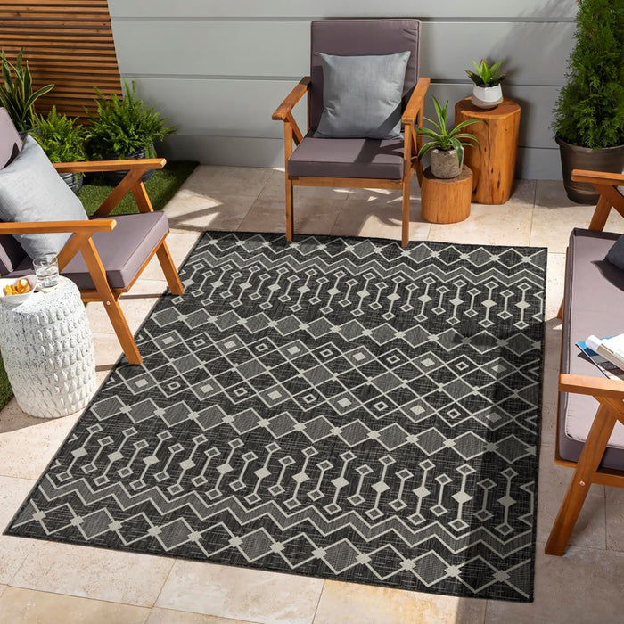 Conrad Home Harmony 7'10''x10'3'' Rug, Anthra/White Trellis/Geo