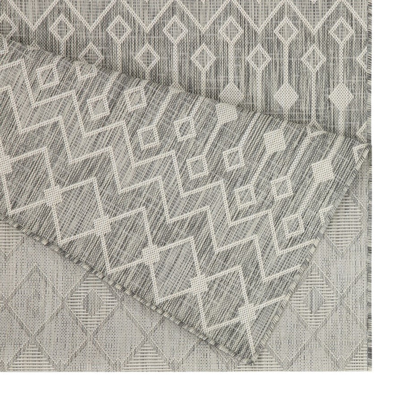 Conrad Home Harmony 7'10''x10'3'' Rug, Silver/White Trellis/Geo
