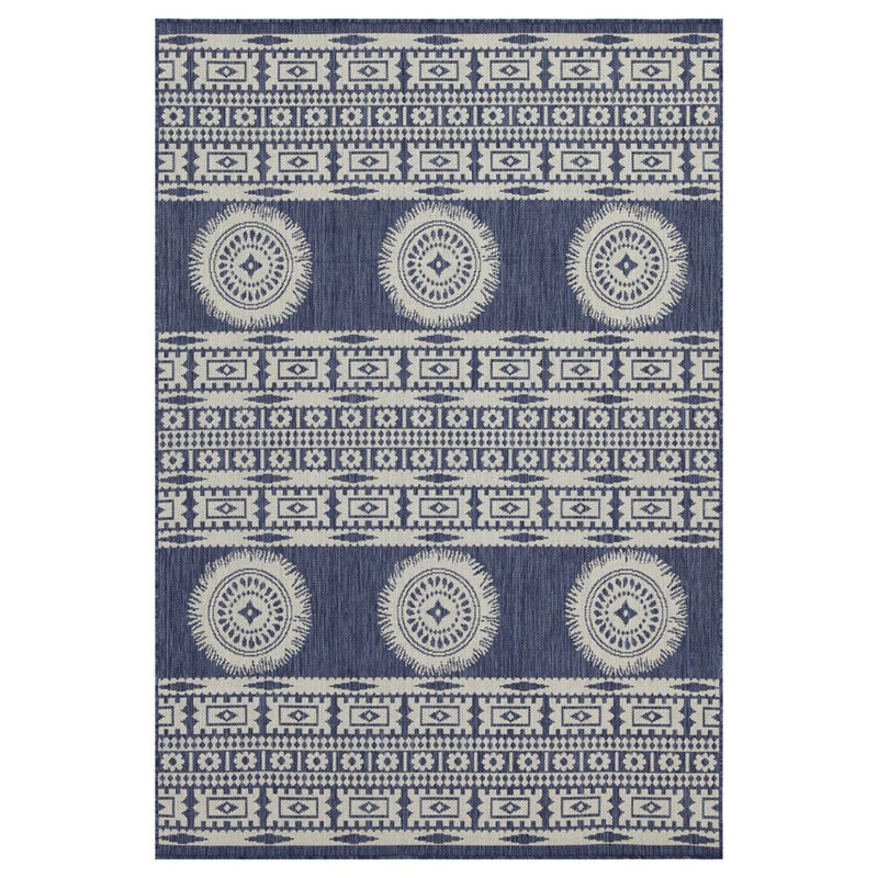 Conrad Home Harmony 2'7x7'3 Runner, Blue/Medallion/Stripes/Tribal