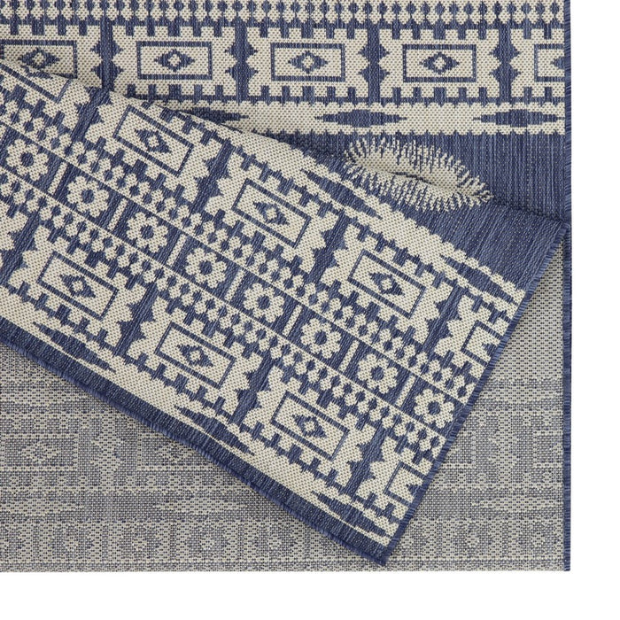 Conrad Home Harmony 7'10x10'3 Rug, Blue/Medallion/Stripes/Tribal