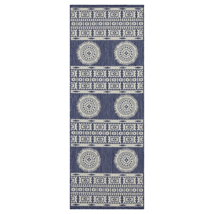 Conrad Home Harmony 7'10x10'3 Rug, Blue/Medallion/Stripes/Tribal