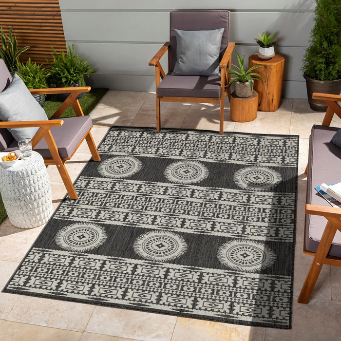 Conrad Home Harmony 2'7x7'3 Runner, Anthra/Medallion/Stripes/Tribal