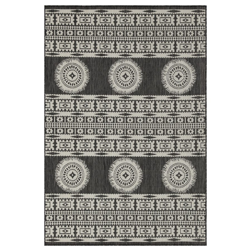 Conrad Home Harmony 7'10x10'3 Rug, Anthra/Medallion/Stripes/Tribal