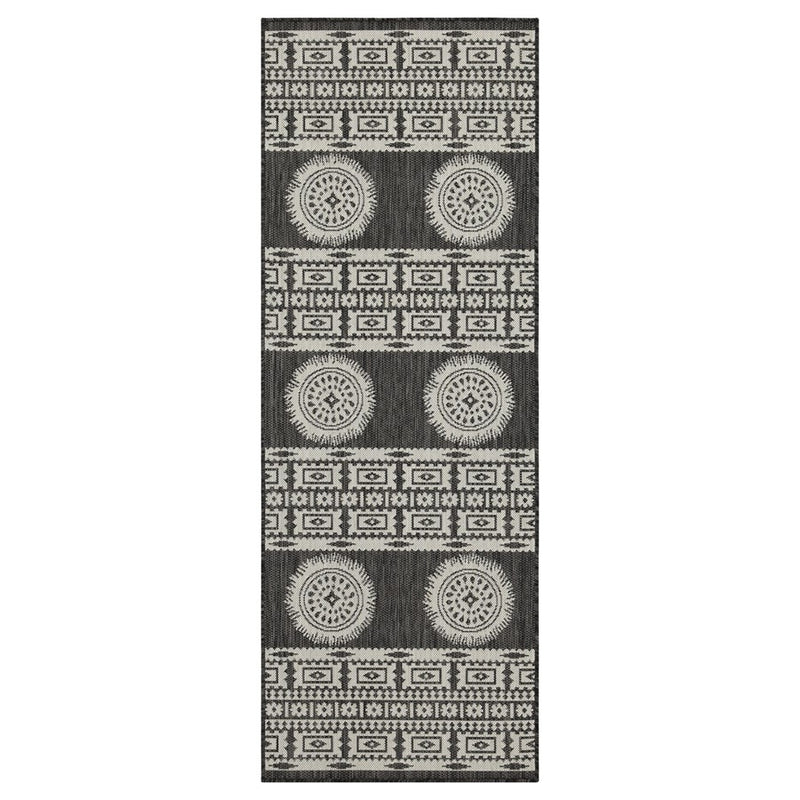 Conrad Home Harmony 7'10x10'3 Rug, Anthra/Medallion/Stripes/Tribal