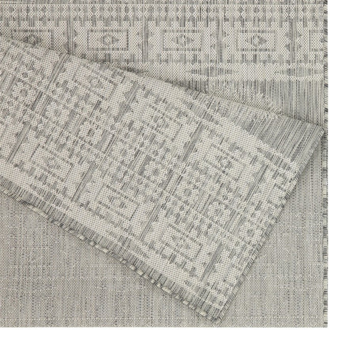 Conrad Home Harmony 7'10x10'3 Rug, Silver/Medallion/Stripes/Tribal