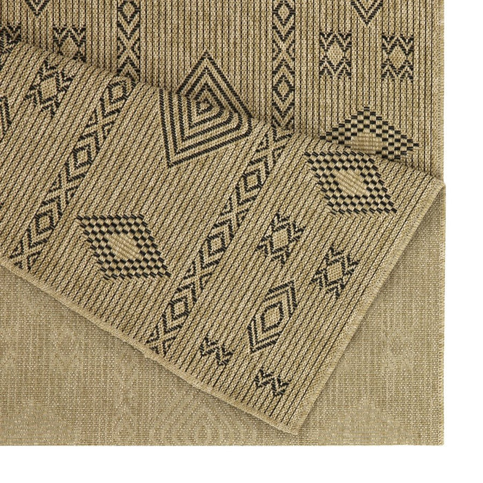 Conrad Home Natural Living 2'7x7'3 Runner, Jute/Black/Dia/Tribal