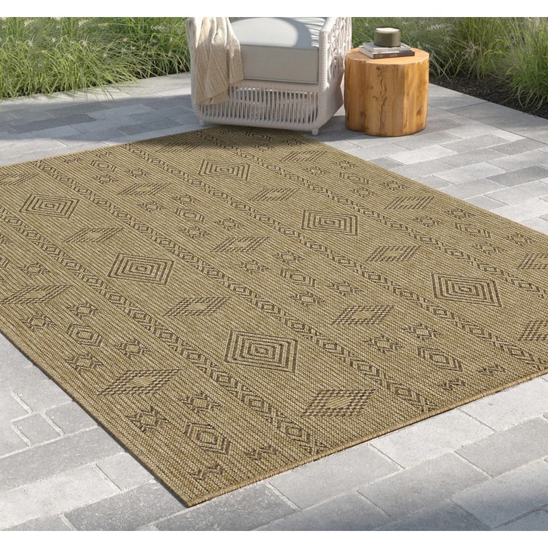 Conrad Home Natural Living 2'7x7'3 Runner, Jute/Mocha/Dia/Tribal