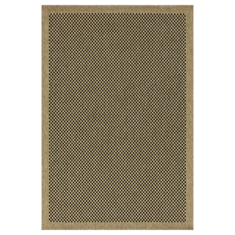 Conrad Home Natural Living 2'7x7'3 Runner, Jute/Black Check/Border