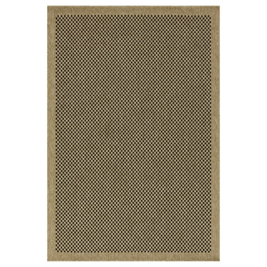 Conrad Home Natural Living 2'7x7'3 Runner, Jute/Black Check/Border - NTL10032-7