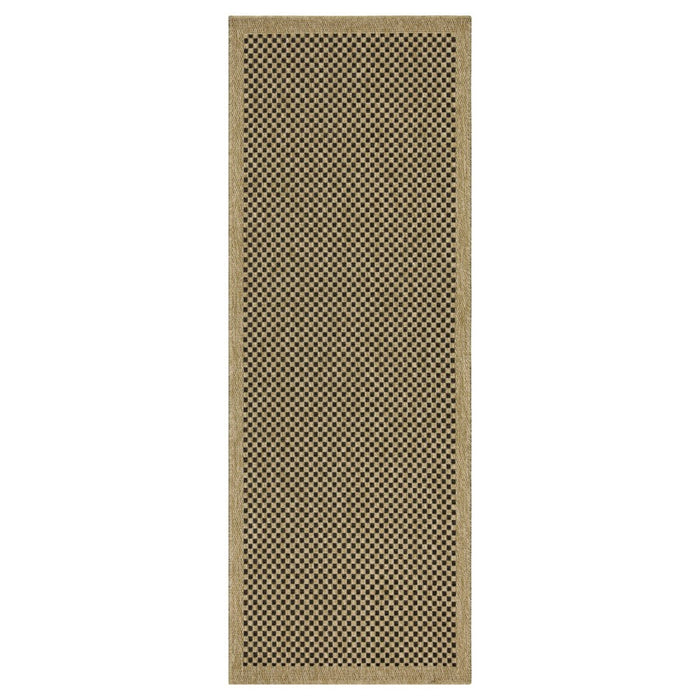 Conrad Home Natural Living 2'7x7'3 Runner, Jute/Black Check/Border