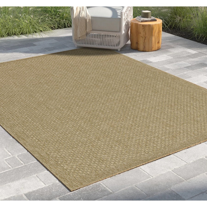 Conrad Home Natural Living 5'3''x7'3'' Rug, Jute/Beige Check/Border