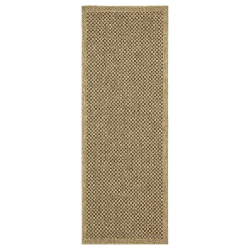 Conrad Home Natural Living 2'7x7'3 Runner, Jute/Mocha Check/Border