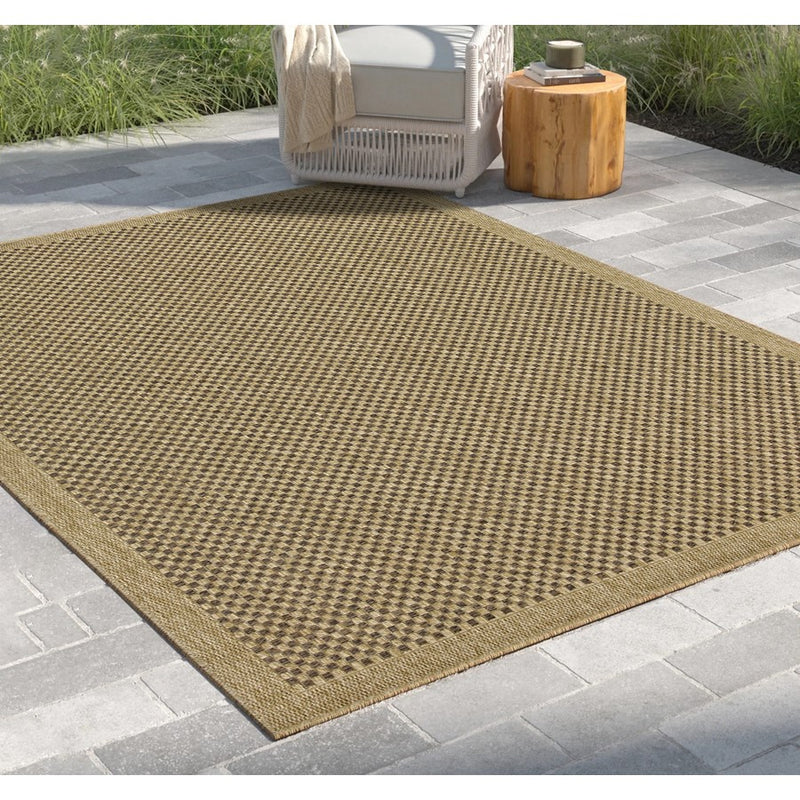 Conrad Home Natural Living 7'10x10'3 Rug, Jute/Mocha Check/Border