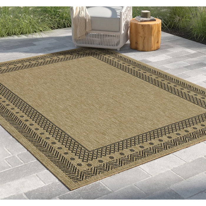 Conrad Home Natural Living 5'3''x7'3'' Rug, Jute/Black Border/Chev