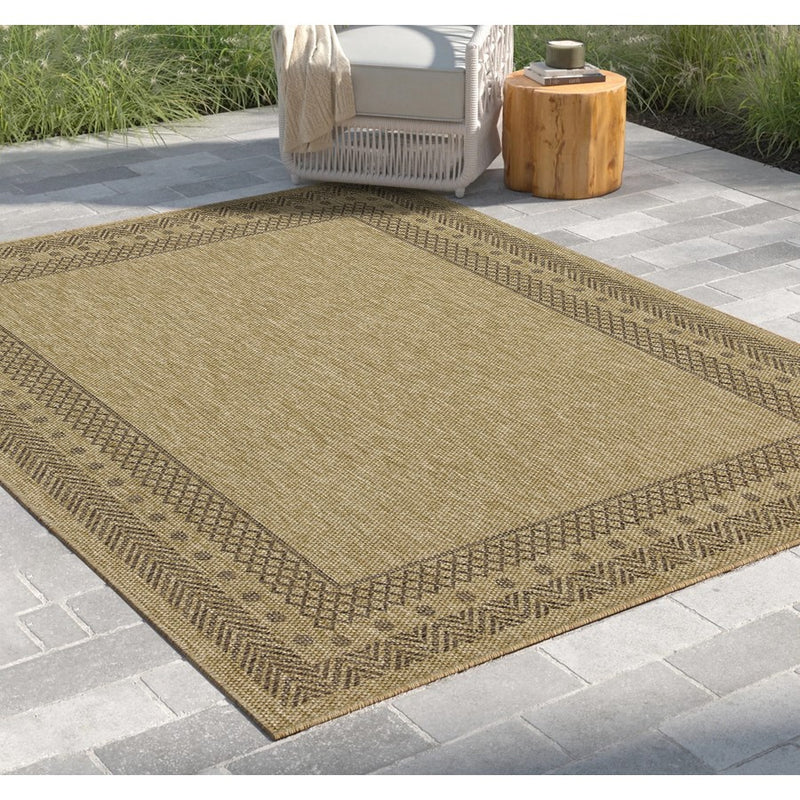 Conrad Home Natural Living 5'3''x7'3'' Rug, Jute/Mocha Border/Chev
