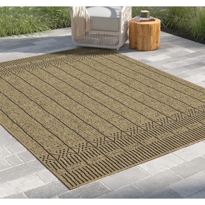 Conrad Home Natural Living 2'7''x7'3'' Runner, Jute/Black/Stripes
