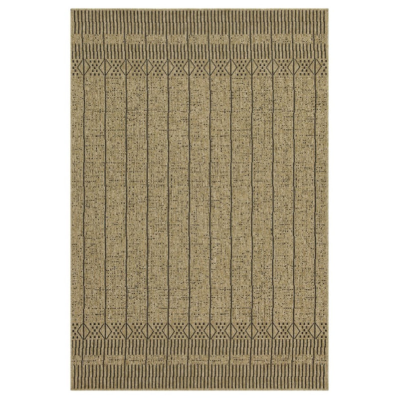 Conrad Home Natural Living 5'3''x7'3'' Rug, Jute/Black Geo/Stripes