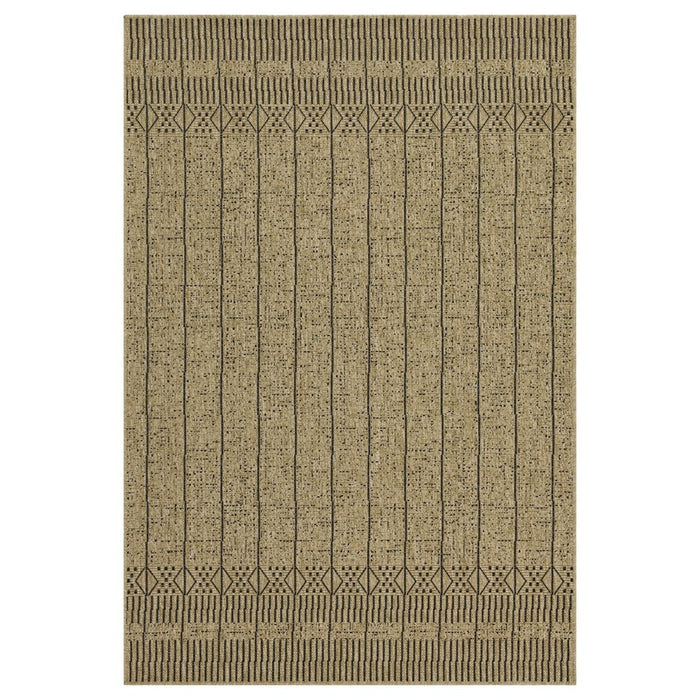 Conrad Home Natural Living 5'3''x7'3'' Rug, Jute/Black Geo/Stripes - NTL10085-7