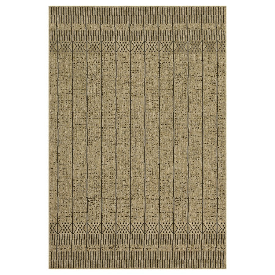 Conrad Home Natural Living 5'3''x7'3'' Rug, Jute/Black Geo/Stripes - NTL10085-7