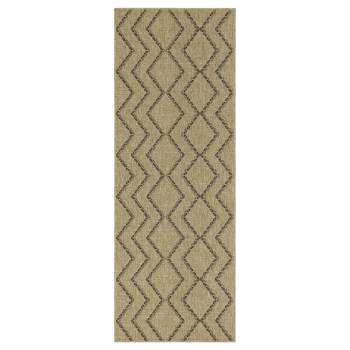 Conrad Home Natural Living 5'3''x7'3'' Rug, Jute/Black Geo/Diamonds