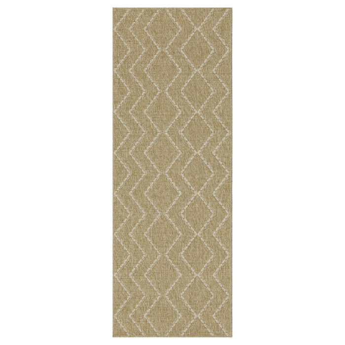 Conrad Home Natural Living 2'7''x7'3'' Runner, Jute/White Geo/Dia