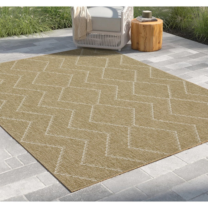 Conrad Home Natural Living 2'7''x7'3'' Runner, Jute/White Geo/Dia