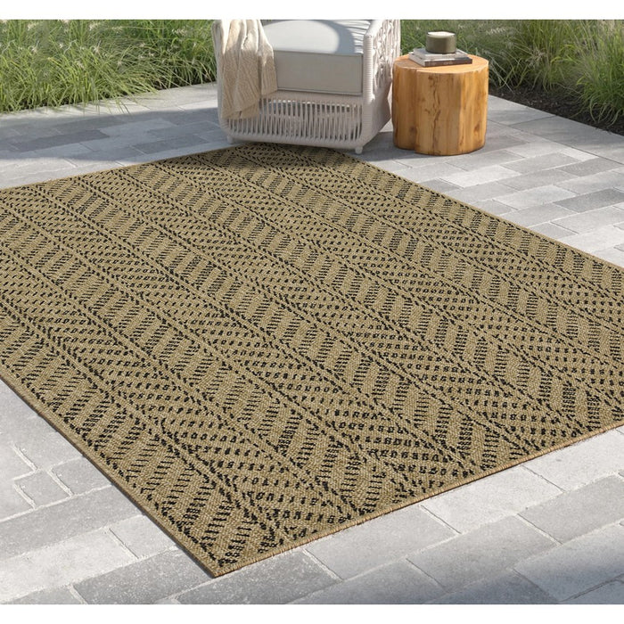 Conrad Home Natural Living 2'7x7'3 Runner, Jute/Black Chev/HB/Geo