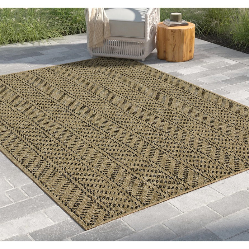 Conrad Home Natural Living 5'3''x7'3'' Rug, Jute/Black Chev/HB/Geo