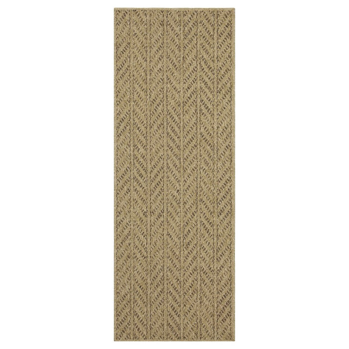 Conrad Home Natural Living 2'7x7'3 Runner, Jute/Mocha Chev/HB/Geo