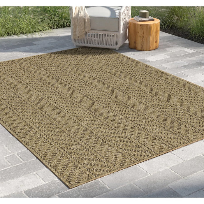 Conrad Home Natural Living 2'7x7'3 Runner, Jute/Mocha Chev/HB/Geo