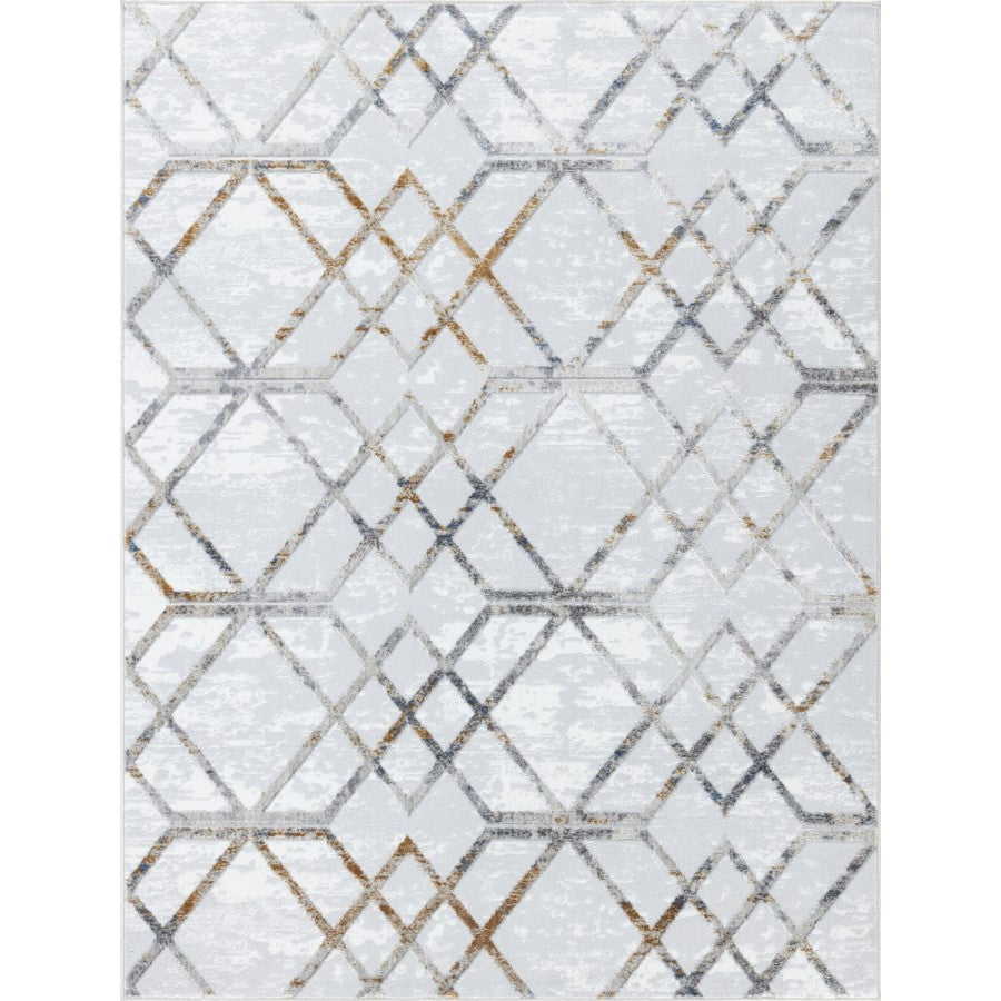 Conrad Home Soho 2'7" x 7' Contemporary Runner, Off-White Geometric