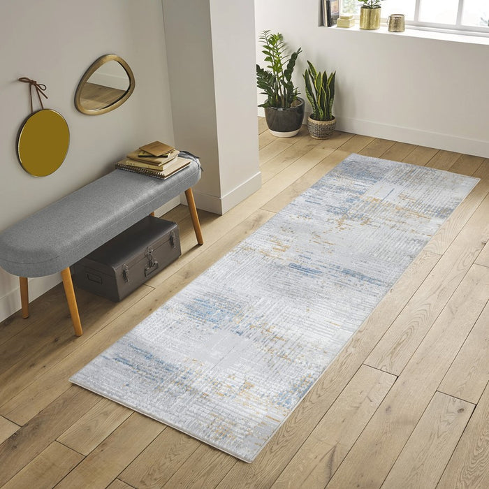 Conrad Home Soho 2'7" x 7' Runner, Light Grey Geo/Abstract
