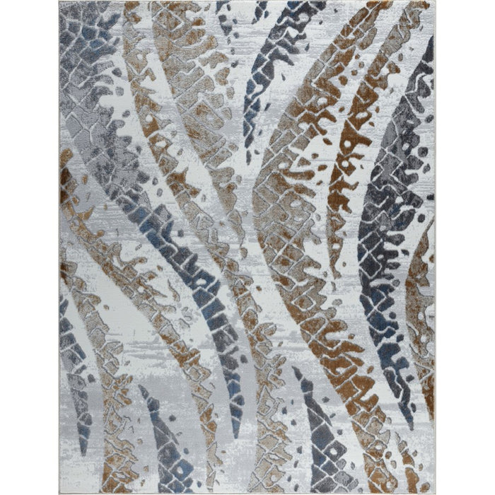 Conrad Home Soho 5'3' x 7' Contemporary Rug, Off-White Geo/Twirls