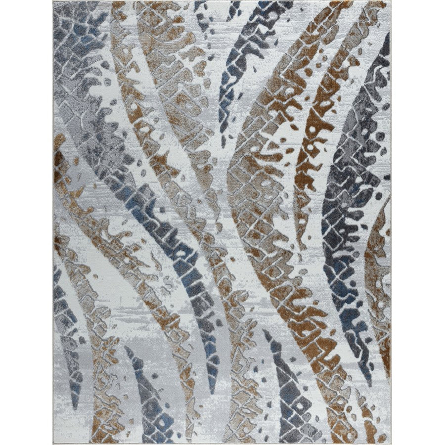 Conrad Home Soho 5'3' x 7' Contemporary Rug, Off-White Geo/Twirls