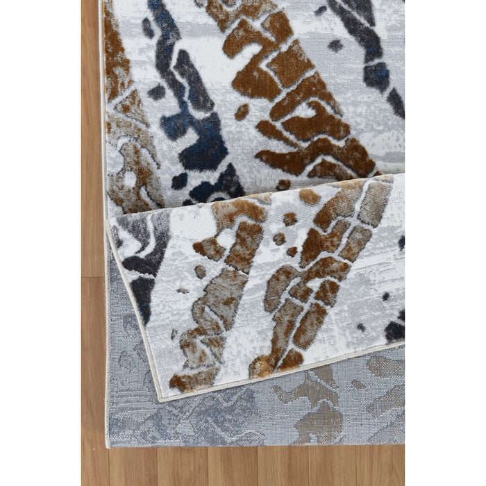 Conrad Home Soho 5'3' x 7' Contemporary Rug, Off-White Geo/Twirls