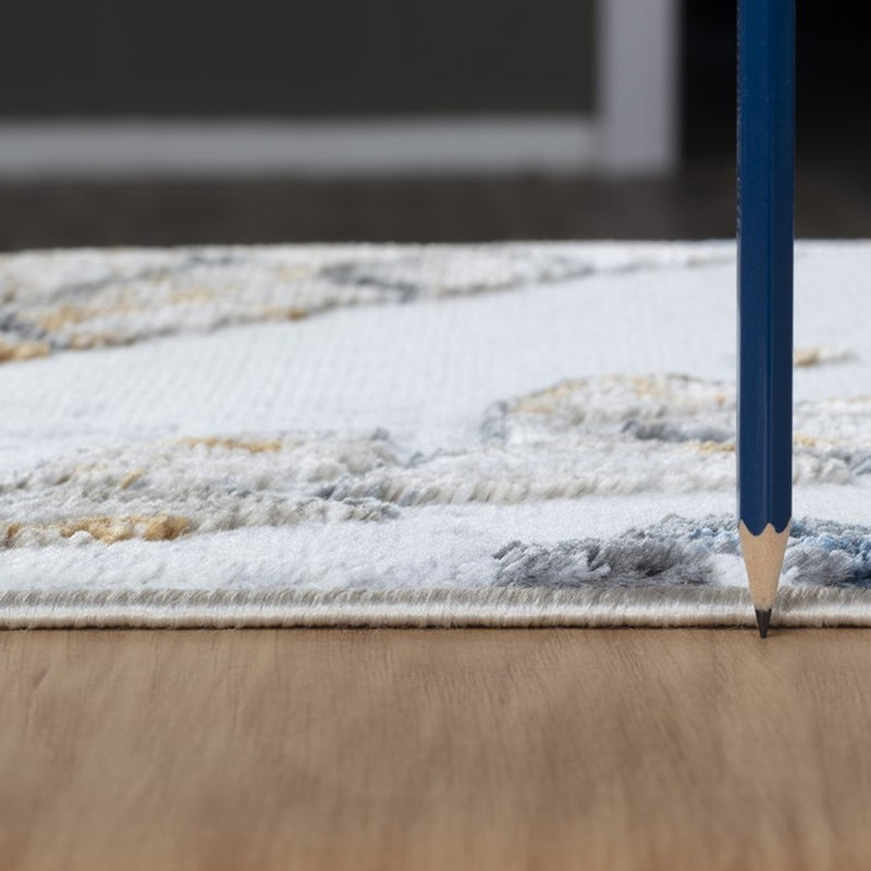 Conrad Home Soho 5'3' x 7' Contemporary Rug, Off-White Geo/Twirls