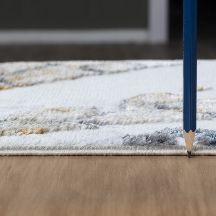 Conrad Home Soho 5'3' x 7' Contemporary Rug, Off-White Geo/Twirls